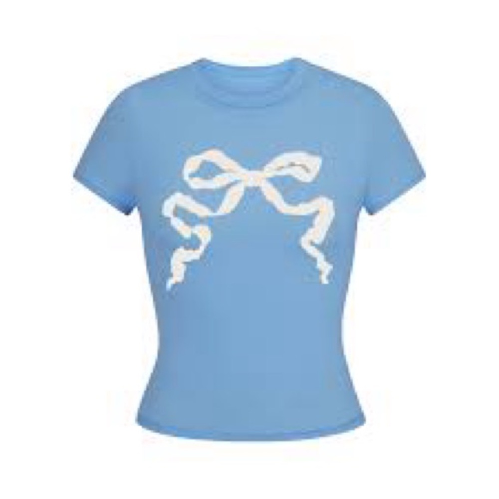 Lana Del Rey Light Blue Bow Graphic Baby Tee